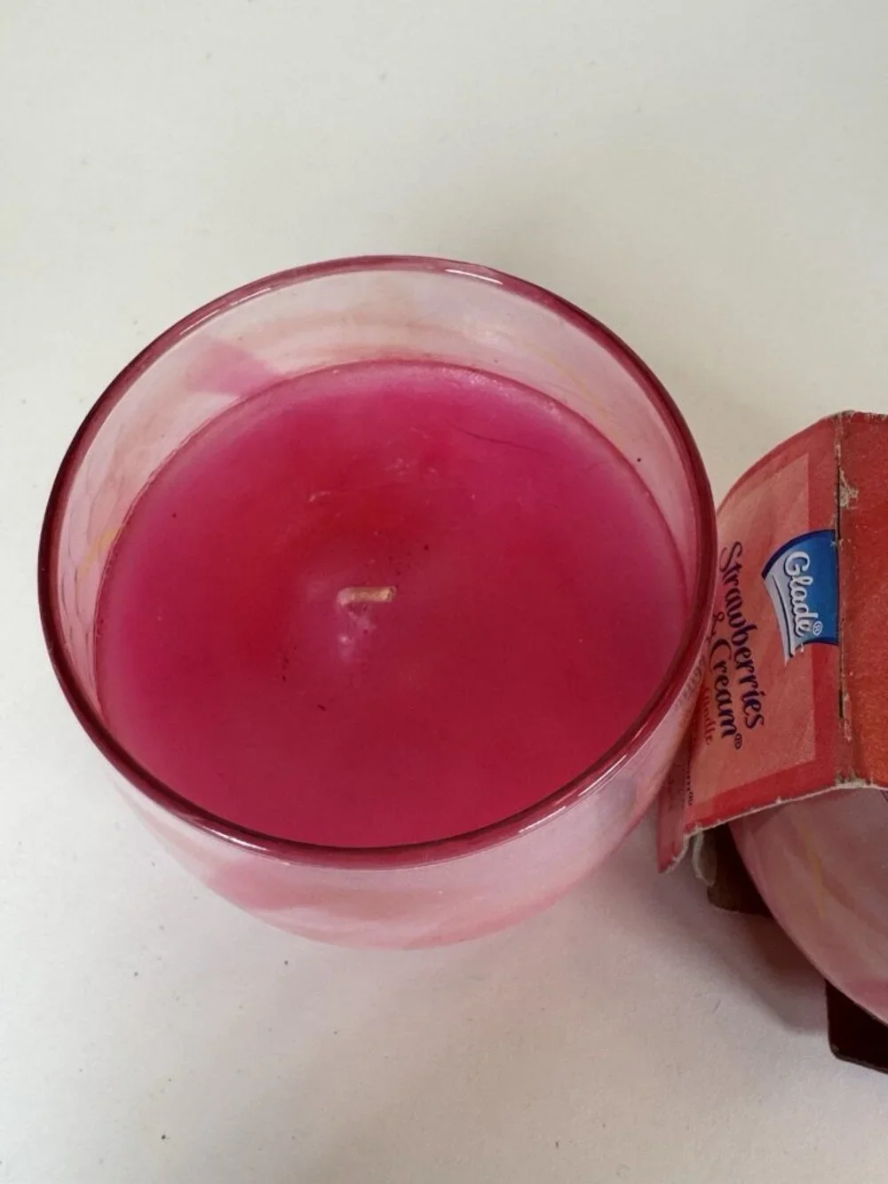 Vintage Glade Candle Scents Jar Strawberries & Cream New in Package NOS 2002 Y2K